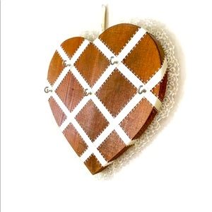 Vintage Wooden Heart Jewelry Hanger